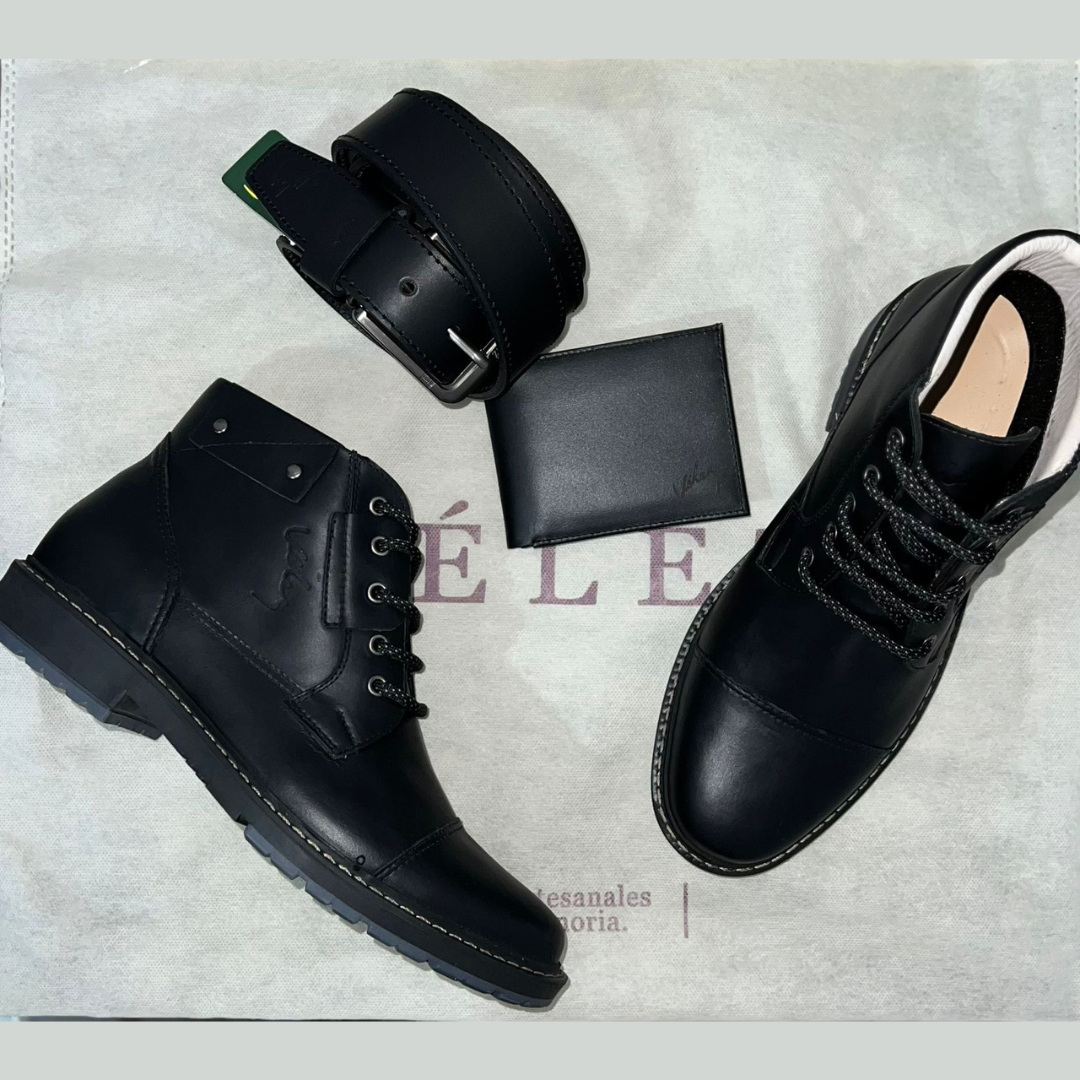 Combo Caballero, Cuero 100% GENUINO Y NATURAL.