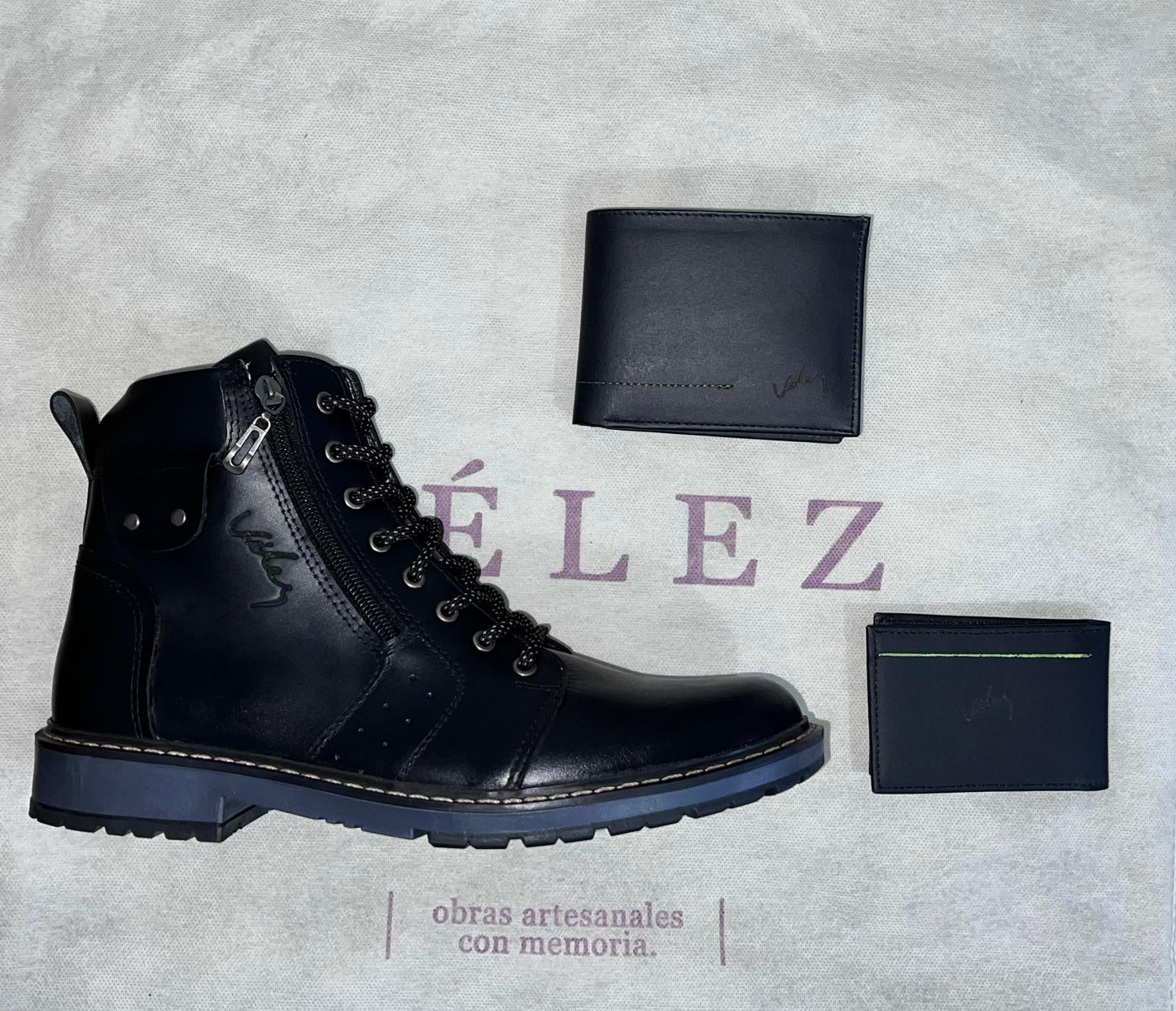 Botas Velez en cuero + billetera gratis